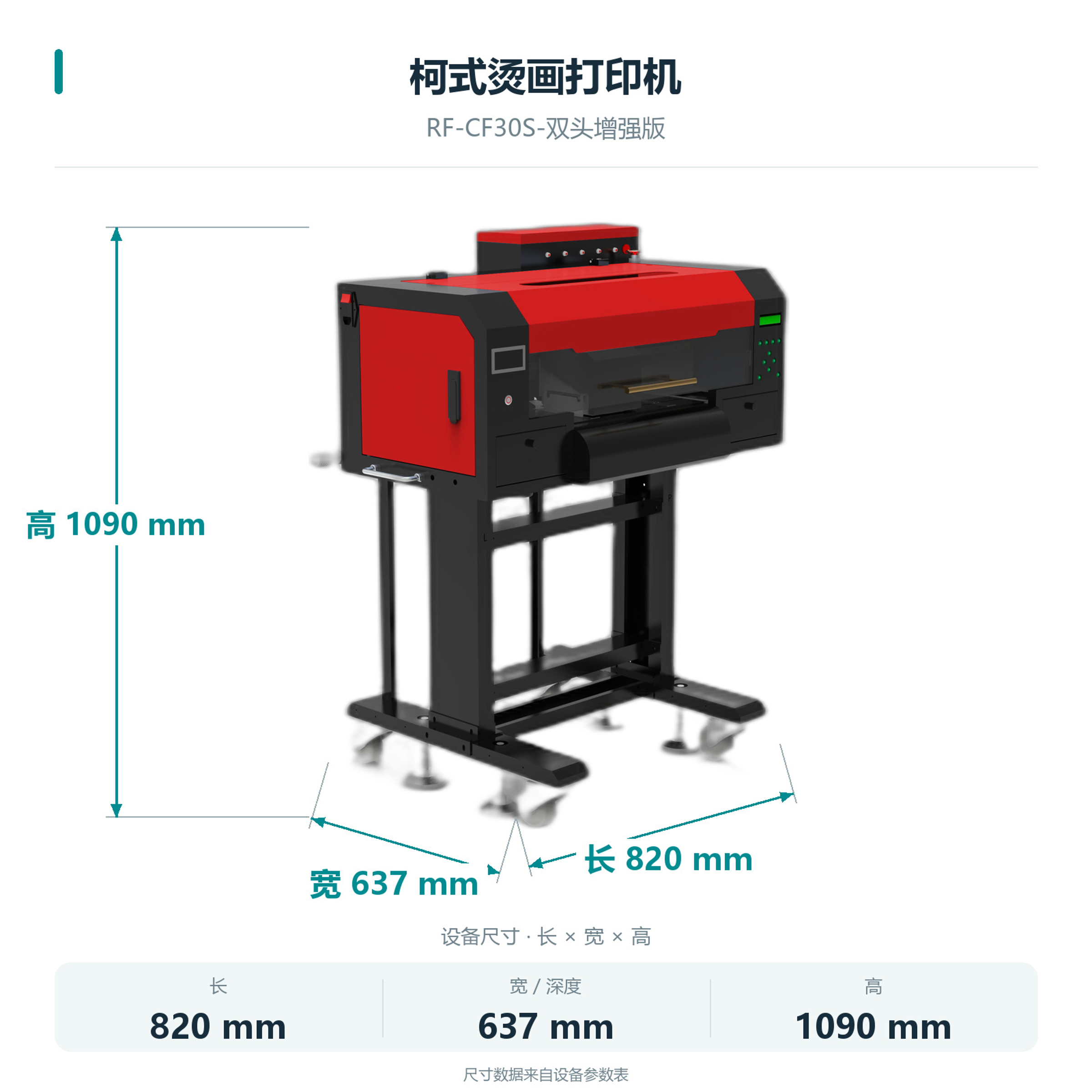 Machine dimensions