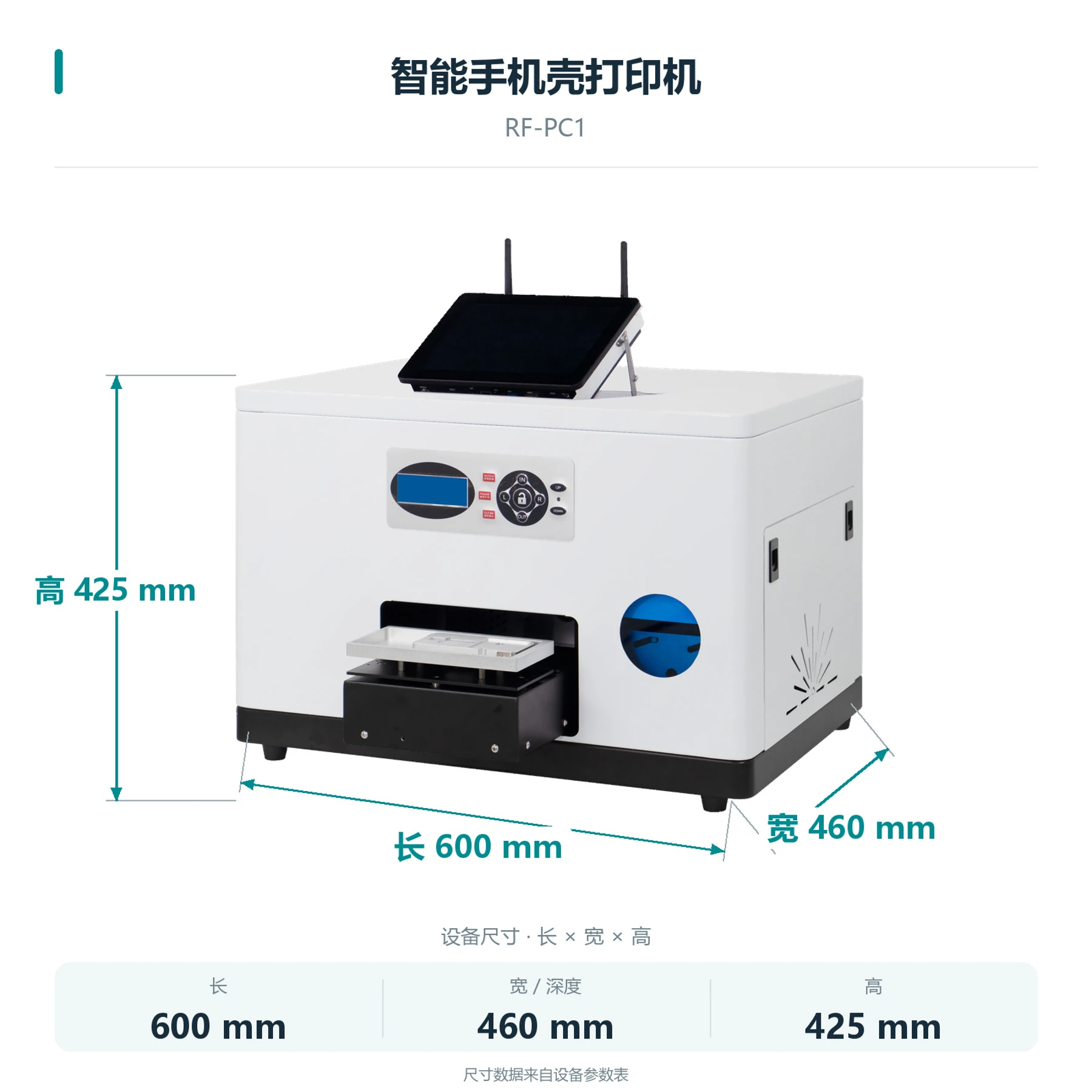 Machine dimensions