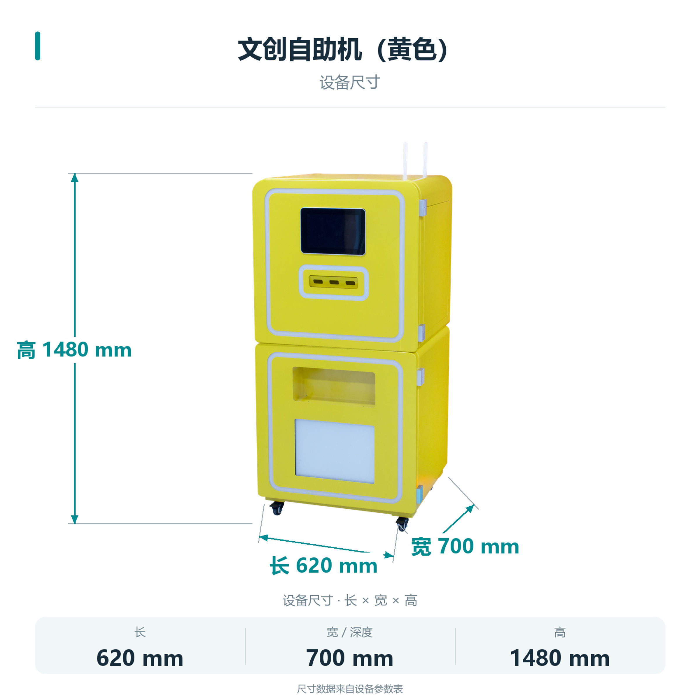 Machine dimension diagram