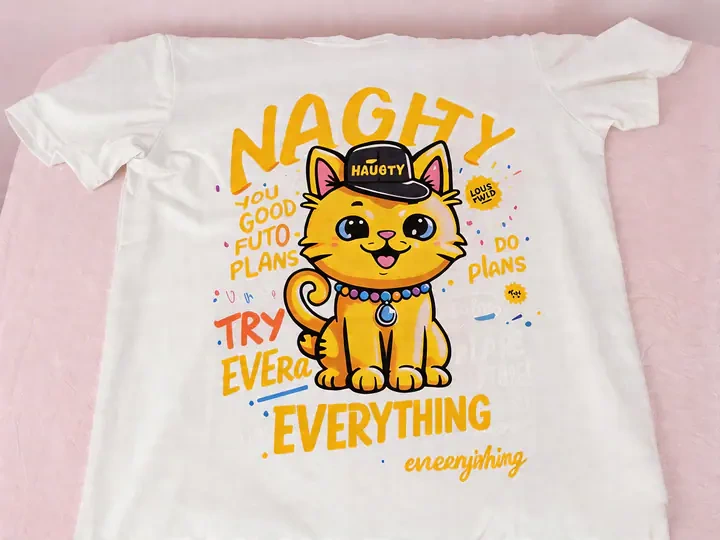 White T-shirt with color artwork