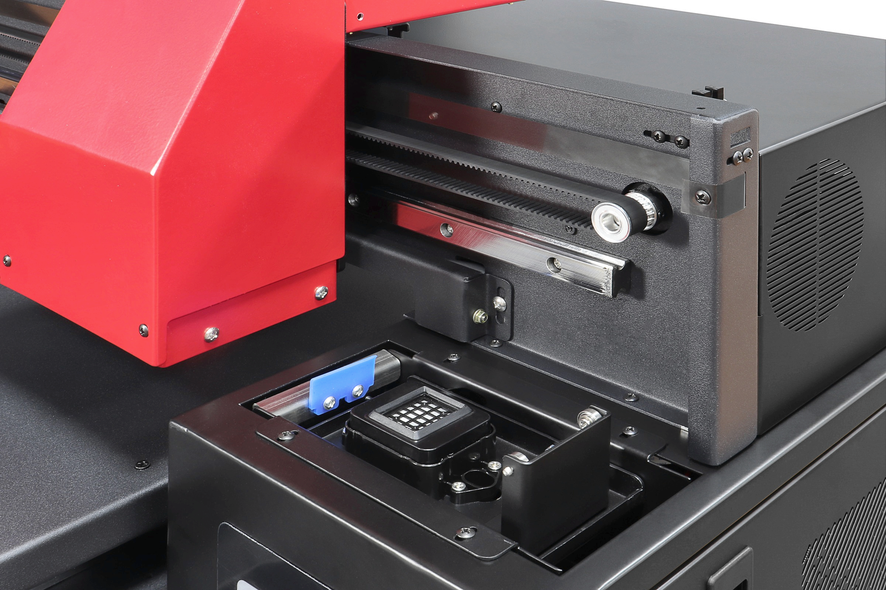 Printhead carriage and cleaning area